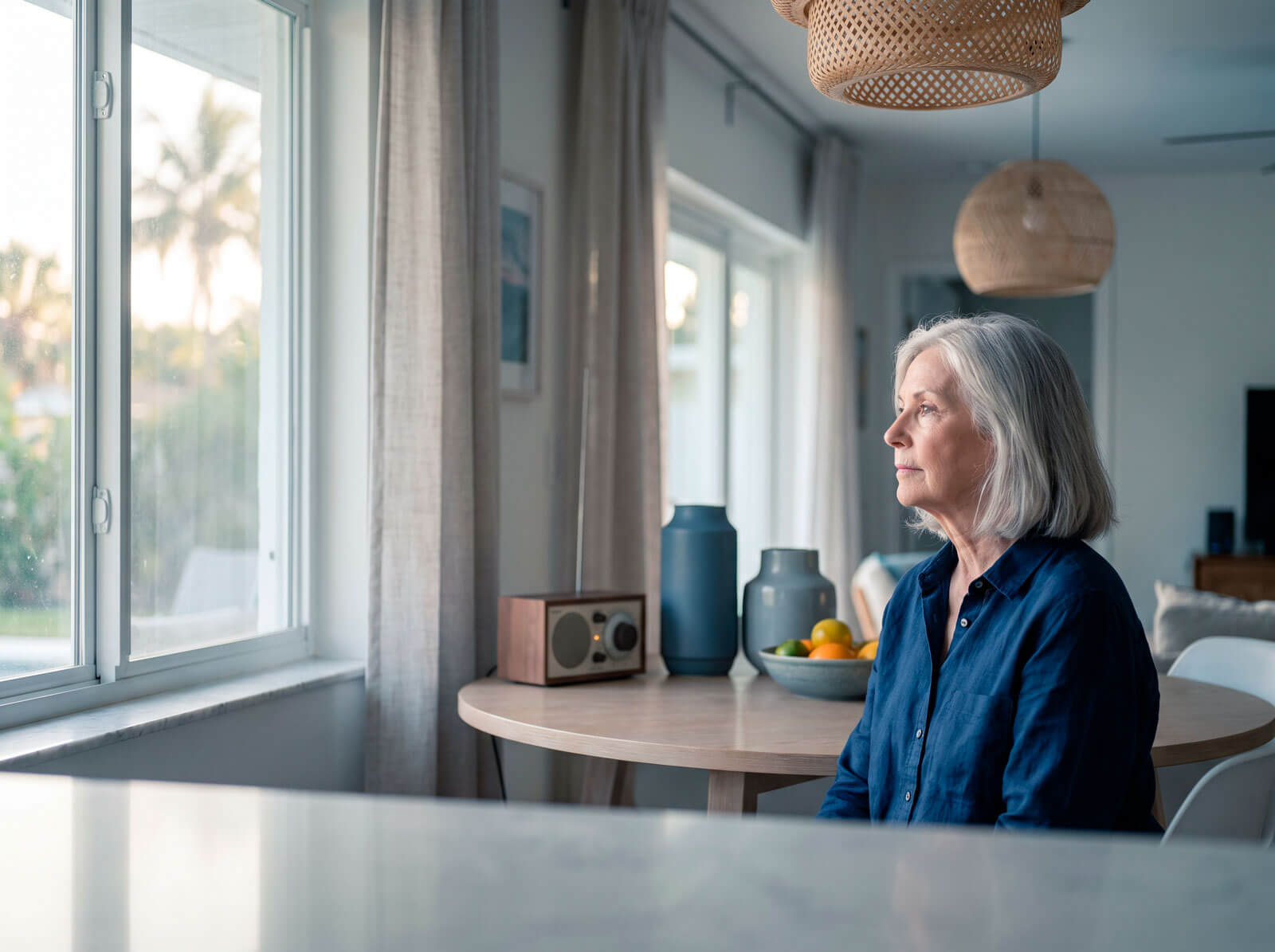Elderly parent living independently at home in Florida